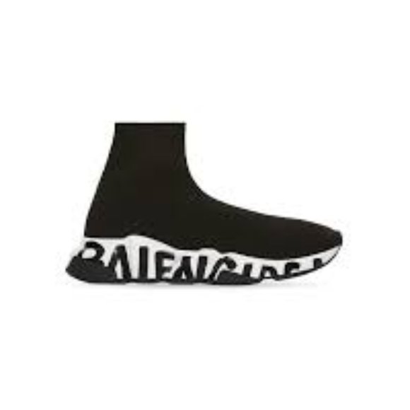 BALENCIAGA Women Stretch Knit Sock Speed LT Graffiti Flat Sneakers Shoes - Picture 1 of 15